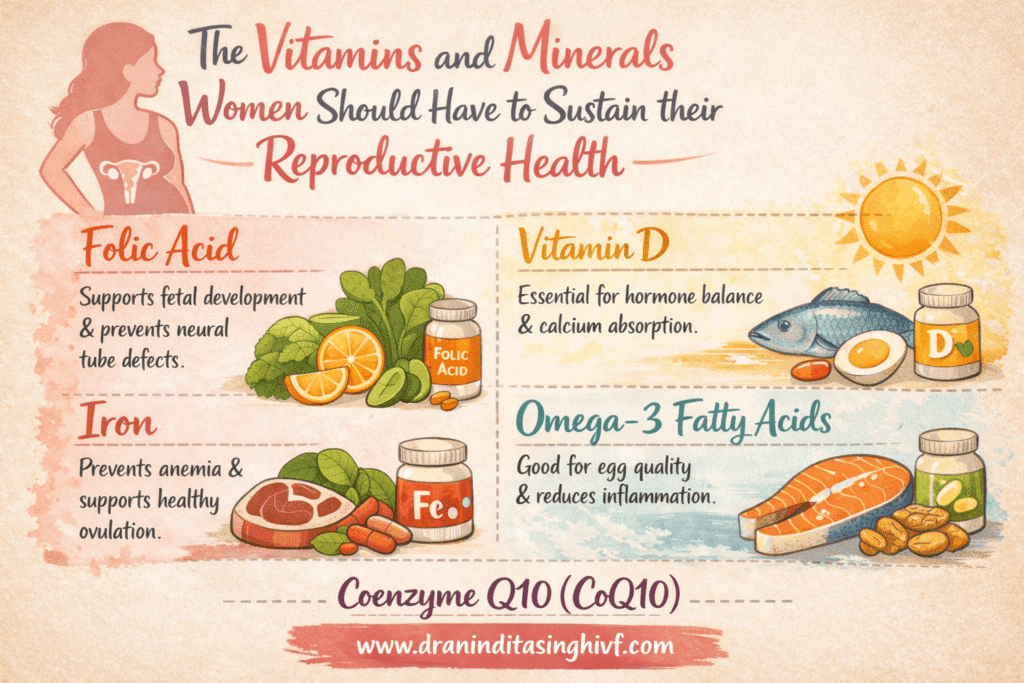 The Vitamins and Minerals Women should have to sustain their Reproductive Health